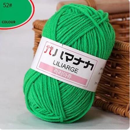 25G Baby Mælkeblød Blød Bomuldstrikket Garn Tykt Fibergarn Fløjl Garn Håndstrikket Garn Hæklegarn til DIY Trøje 52