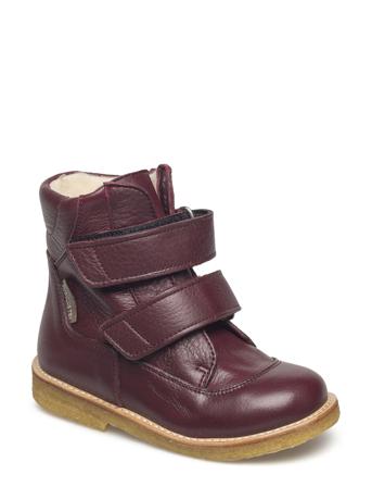 Boots - Flat - With Velcro Vinterstøvler Med Burrebånd Lilla ANGULUS
