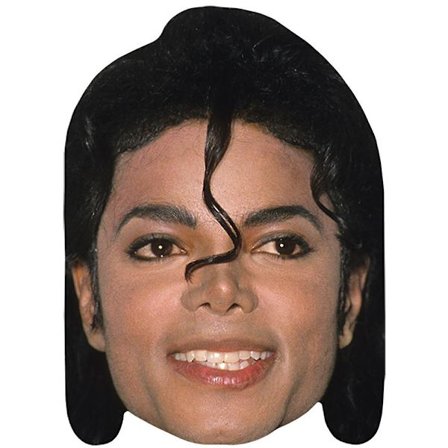 Michael Jackson (Krøl) Berømthedsmaske, Flad Kort Ansigt