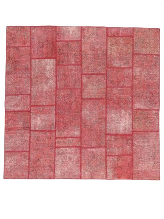 Alfombra Patchwork 197X197 Cuadrada Rojo Oscuro/Rojo (Lana, Persia/Irán)