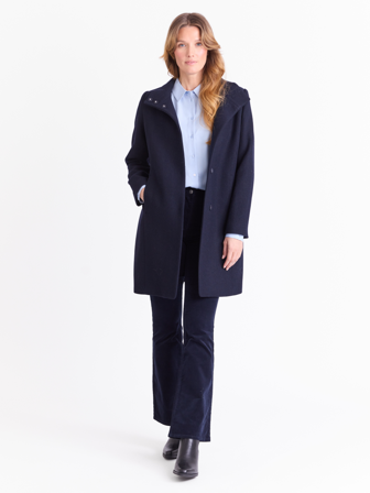 MATCH - Mari kåpe - Marie Philippe - Str. 36 - Dame - Jakker & Kåper - Blå - 70% ull - resirkulert, 20% polyester - resirkulert, 10% andre fibre