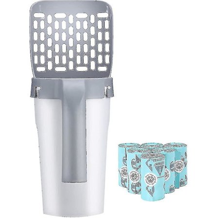 Førsteklasses kattesandsøppel med 90-talls påfyllingsposer integrert avtakbar dypstrøskoper med avfallsbeholder kattesand null