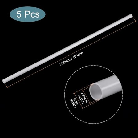 5 Stk Plast Modellrør ABS Rundt rør 6MM 6MM