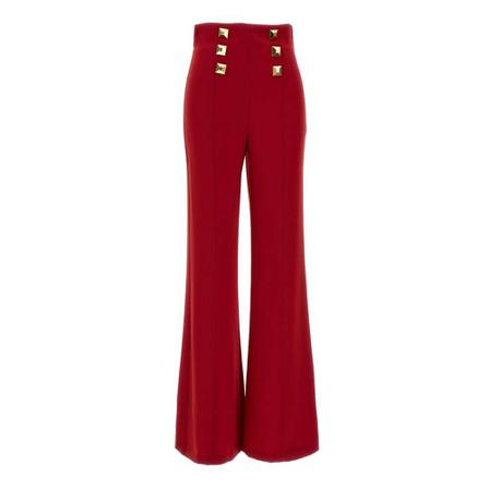 Elisabetta Franchi, Elisabetta Franchi Trousers Red Czerwony, Kobieta, Rozmiar: L