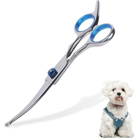 Koiran trimmaussakset, 6" kaarevat trimmaussakset koiralle, pyöristetyllä turvakärjellä (sininen) - ya01