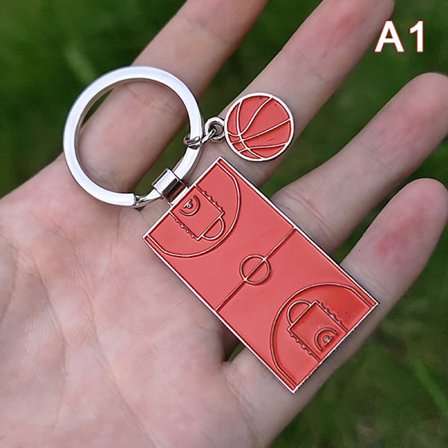 Kreativ fotbollsplan Nyckelring Metal Fotboll Basket Pende