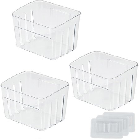 3 stk. opbevaringsorganisatorer, vægmonteret opbevaringsboks til køkkenskabsdøre, til skabe, spisekamre og skuffer