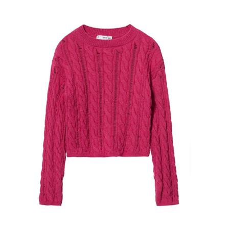 Mango Openwork cropped Tröja rosa, Dam, Dam, Storlek: S