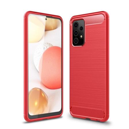 Samsung Galaxy A52 / A52s - Borstad Stål Textur Skal - Röd Red Röd