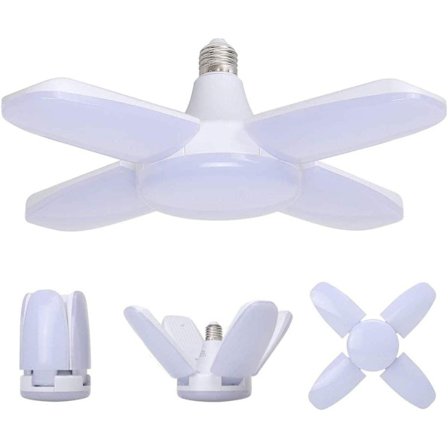 Gezee LED-garasjelys, 60W E27 6500K 6000Lm verkstedlampe, LED-taklampe for garasje, lager, verksted, kjeller, treningsstudio, kjøkken