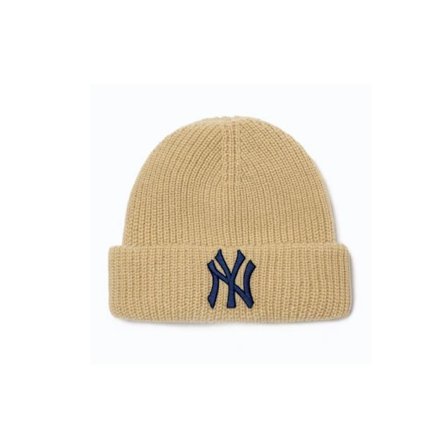 Jääpeite Ribbineulottu Talvipipo, Puuvillasekoitus, Klassinen Baseball-logolippis - Khaki