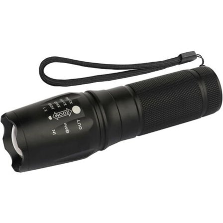 LED-ficklampa Militär Taktisk Fackla Facklor Superljus Kraftfull Lumen Justerbar Fokus Ficklampa,(Svart)- UNOIU