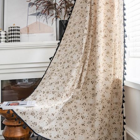 Blomstrete bondegårds gardiner semi-blackout stue gardiner 71 tommer