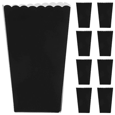 24 stk. Sort & Hvid Popcorn Boks Stilfulde Snack Beholdere til Fester, Begivenheder & Filmaftener Sikre Papirholdere til Slik & Snacks[D]