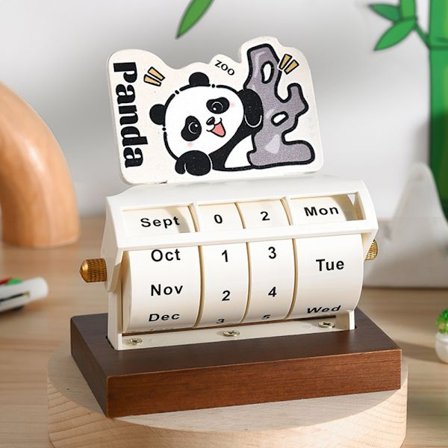 Panda kalender, kreativ tegneserie mini kalender, kontor skrivebord kunst dekoration, 2026 trækalender