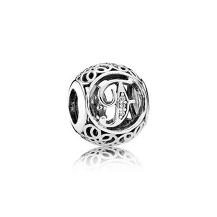 Engelske bokstaver i 925 sterling sølv dekket med diamantperler armbåndstilbehør gjør-det-selv perler