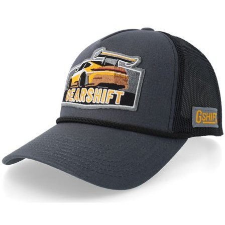 Gearshift - Grå trucker Keps - Gshift Super Dream Car Rope Dark Carcoal/Black A-Frame @ Hatstore