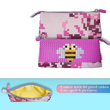 Pusselpennfodral Stationära väskor Studenter Pixel Man Kreativ