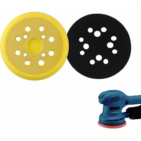 1 kpl 125 mm hiomatyyny, pyöreä 8-reikäinen hiomatyyny PU-tyyny (keltainen)