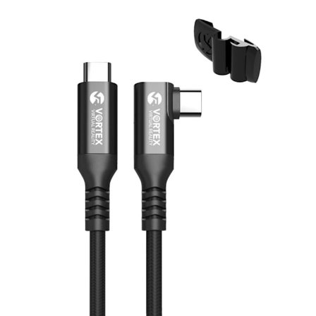 VortexVR-kaapeli 3m + kiinnike | USB-C | Quest 3 Quest 3S Quest 2:lle