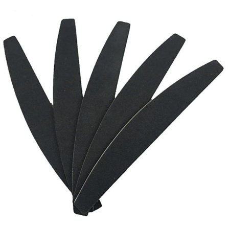 5-pack Half moon svart - 100/180 - Nagelfil