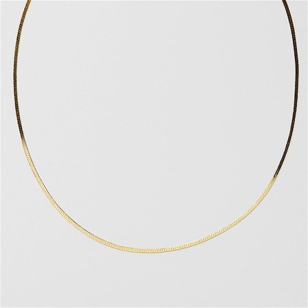 Herringbone Halsband (S) 45 cm - 18K Guldpläterat Sterling Silver - Safira