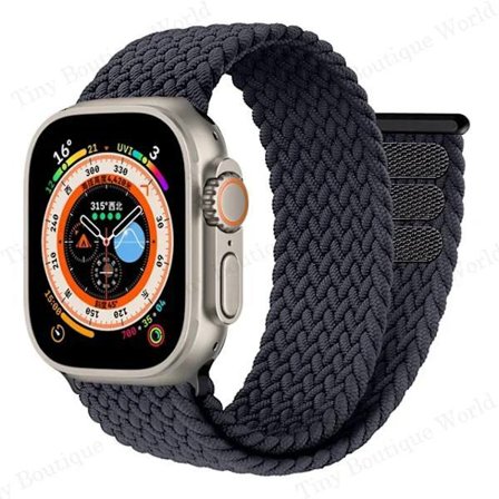 Punottu Solo Loop Apple Watch Ultra -rannekkeelle 49mm 45mm 41mm 44mm 40mm 42mm rannekoru iWatch-sarja 9 7 SE 8 6 5 4 3