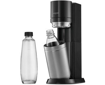 SodaStream Duo Metalic Black + 2 BOT W/O CYL - Kompakt kolsyremaskin med Quick Connect-cylinder