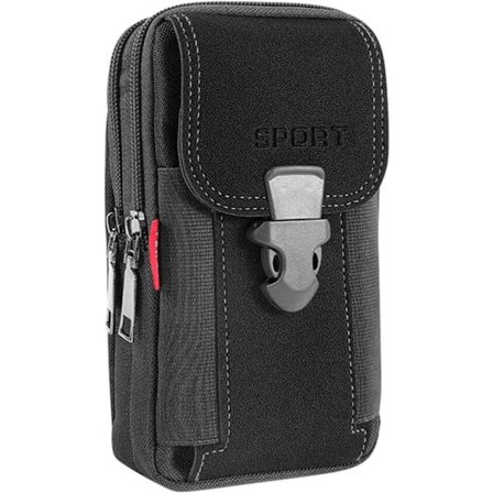 Taktisk taske til taljen til mobiltelefoner, mobiltelefonetui, herre taske til taljen, militær smartphone-taske, vandreture og udendørs sport sort.