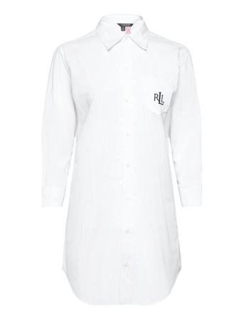 Lrl Heritage Ess. 3/4 Sl Sleepshirt White Lauren Ralph Lauren Homewear