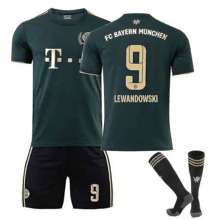 Lewandowski #9-trøye 2022-2023 Fotball-T-skjorter for ny sesong for barn og ungdom 2223 Barcelona Hjem Voksne Barn Komfortfotballdrakter Golden 