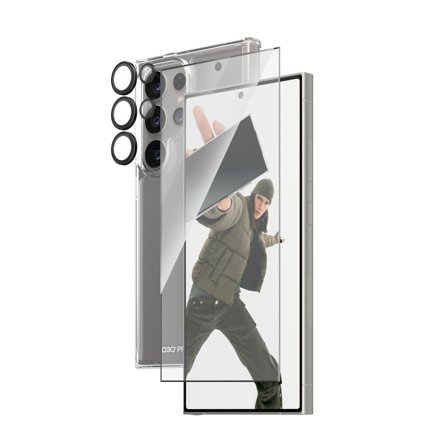 PanzerGlass 3-in-1 Protection Pack Samsung Galaxy S24 Ultra | Ultra-Wide Fit w. EasyAligner