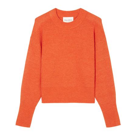 Marc O'Polo Round neck knit jumper, regular fit Orange, Dame Striktrøjer