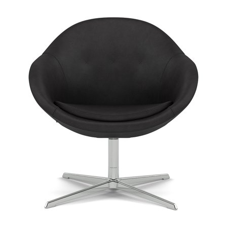 Varier Furniture Kokon Club - Black Leather - Chrome base