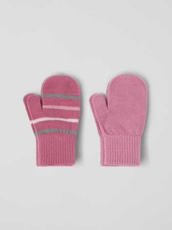 Polarn O. Pyret - Knitted mittens, 2-pack - 1|3 - Childrenswear - pink
