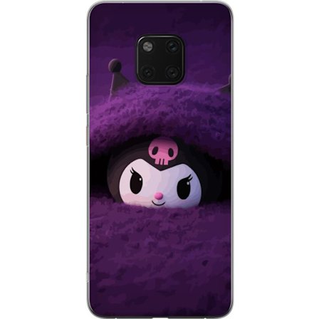Yhteensopiva Puhelinkuori Huawei Mate 20 Pro Kuromi lilassa pörröisessä ympäristössä, jossa on salaperäinen kawaii-suunnittelu.