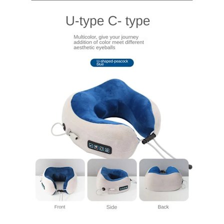 Elektrisk U-formet nakkemassagepude Multifunktionel Bærbar Cervikal Massager Rejse Hjemme Bil Afslapningsmassagepude