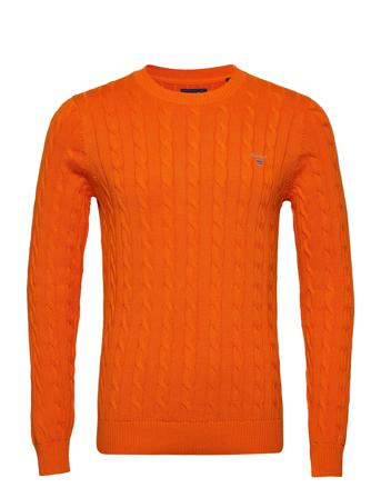Cotton Cable C-Neck Neulepaita Pyöreä Kaula-aukko Oranssi GANT