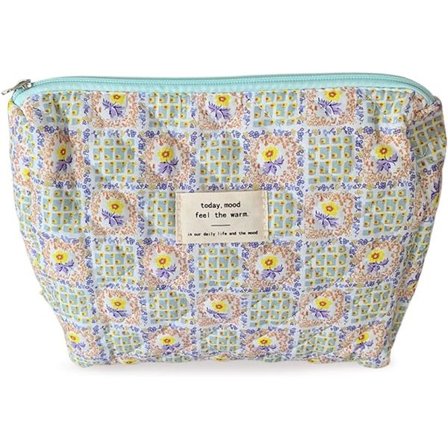 Liten bärbar kosmetisk väska i tyg - Grön, dragkedja Damhandväska T