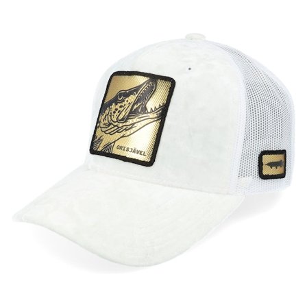 Skillfish - White trucker Czapka Z Daszkiem - Grisjävel Gold Velvet White A-frame Trucker @ Hatstore