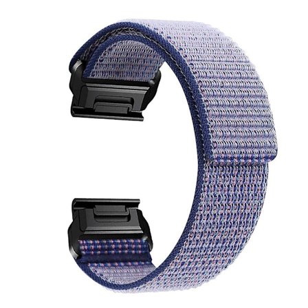 Klockarmband i nylon för Garmin Tactix 7 Pro/Fenix 7X/Fenix 6X Pro 26mm, ljuslila