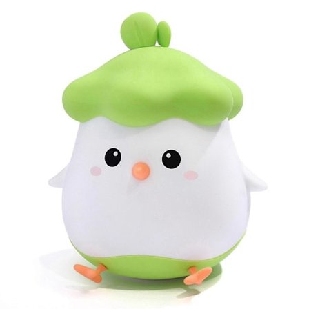 Söt Kycklingformad Klapp Mini Nattlampa USB-laddning Två Lägen Sänglampa För Barn Vuxna Rum/blå