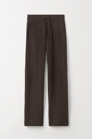 Soft Goat - Men's Cable Knit Pants - Men cashmere pants - M - Chocolate