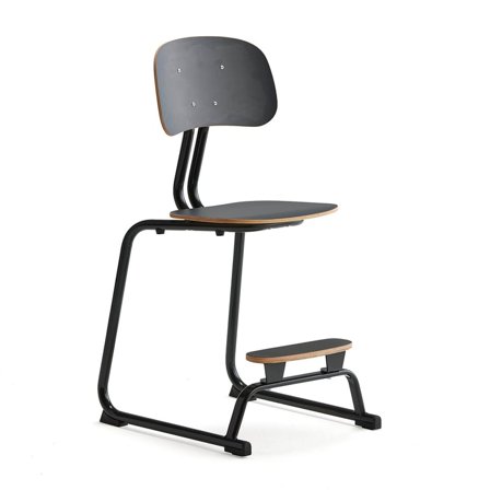 Classroom chair YNGVE, skid base, anthracite, anthracite, H 520 mm