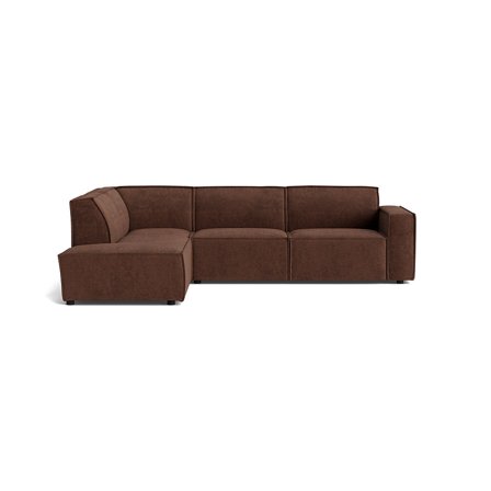Lyon Ecksofa, links in Capri Braun, modernes Design für fantastischen Stil im Wohnzimmer, bequeme Polsterung, hochwertige Verarbeitung, 80cm.