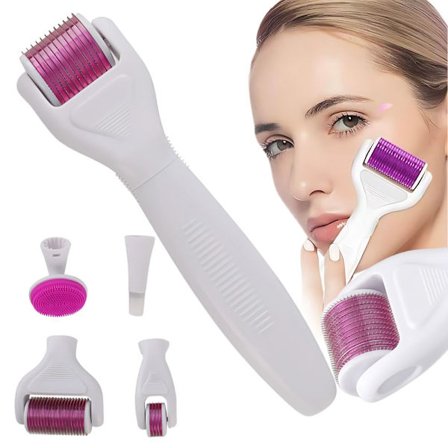 Derma roller 6-in-1 - Mikroneulaushoito kasvoille, kaulalle ja vartalolle