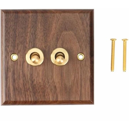 Amerikansk industriel retrostil lyskontakt, messing vippekontakt, antik stuekontakt (2)-FX-