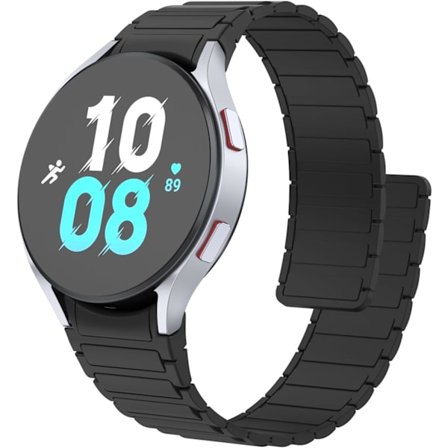 Pehmeä ranneke Samsung Galaxy Watch 4/5/6:lle - Naisille ja Miehille, Klassinen Silikoninen Urheiluranneke Magneettilukolla