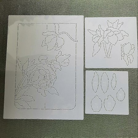 Klassiske broderimaler i plast DIY blomstermønster skulderveske gjenbrukbar tegnesjablong for DIY håndverk kunst