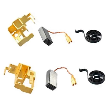 6 stk. Kulbørster & Holder & Fjeder Sæt til Udskiftning GWS6-100 Kulbørster Sort Vinkelsliber